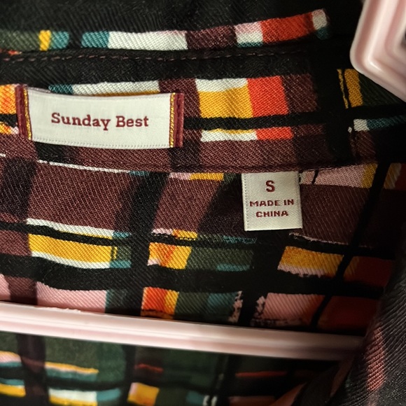 Aritzia Sunday Best Multicolour Button Down Blouse size Small - Picture 3 of 5